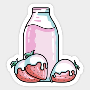 Cute Strawberry Milkshake Sticker